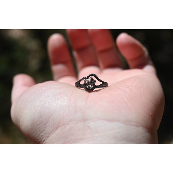 Raw stone rings, Art Deco Engagement Ring, Vintage Inspired Sterling Sil… - Picture 1 of 3